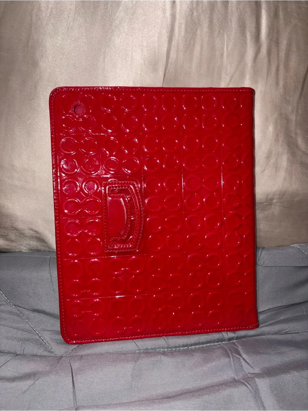 Coach Red Embossed ipad Folio Case -